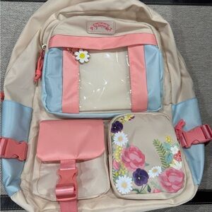 Hello Kitty Pink and Blue Floral Kids Backpack